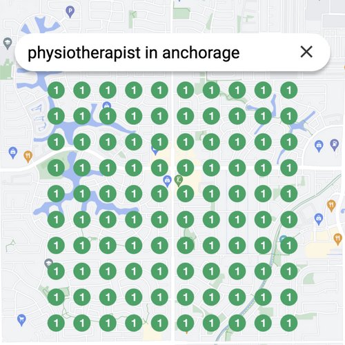 Ranking #1 as an physiotherapist on Google Maps in Anchorage