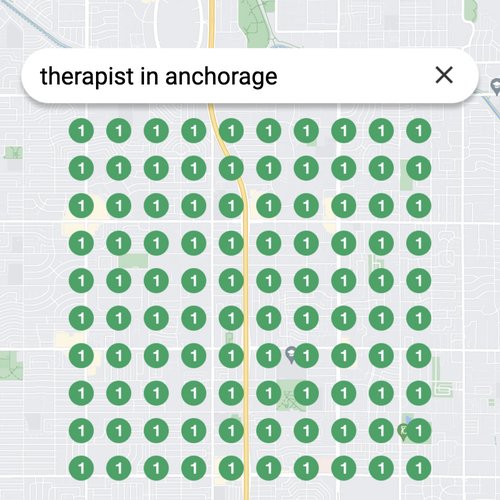 Ranking #1 as a therapist on Google Maps in Anchorage