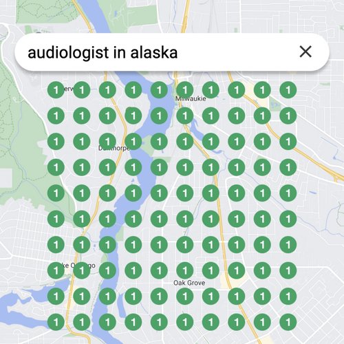 Ranking #1 as an audiologist in Alaska on Google Maps