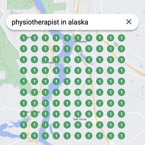 Ranking #1 as an physiotherapist on Google Maps in Alaska