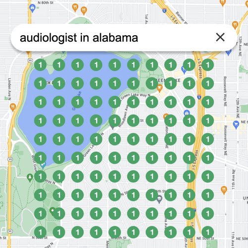 Ranking #1 as an audiologist in Alabama on Google Maps