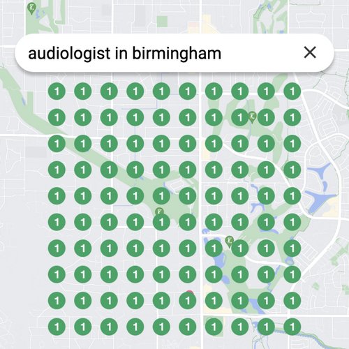 Ranking #1 as an audiologist in Birmingham on Google Maps