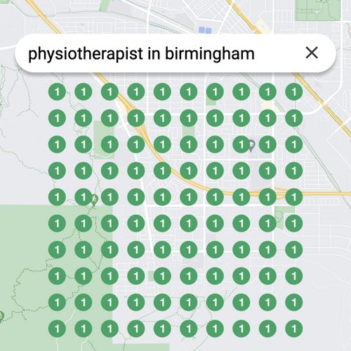 Ranking #1 as an physiotherapist on Google Maps in Birmingham