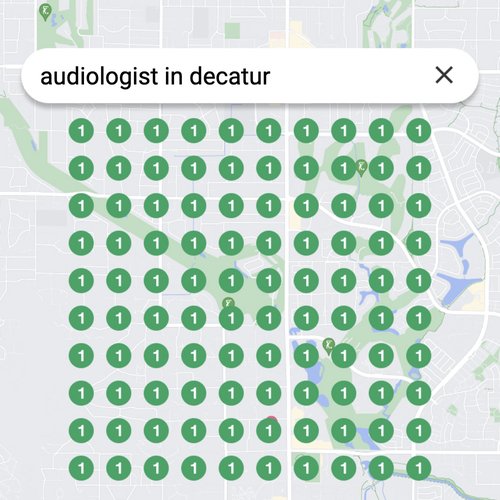 Ranking #1 as an audiologist in Decatur on Google Maps