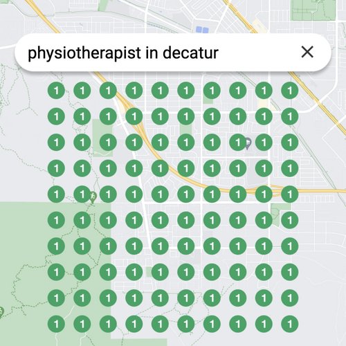 Ranking #1 as an physiotherapist on Google Maps in Decatur