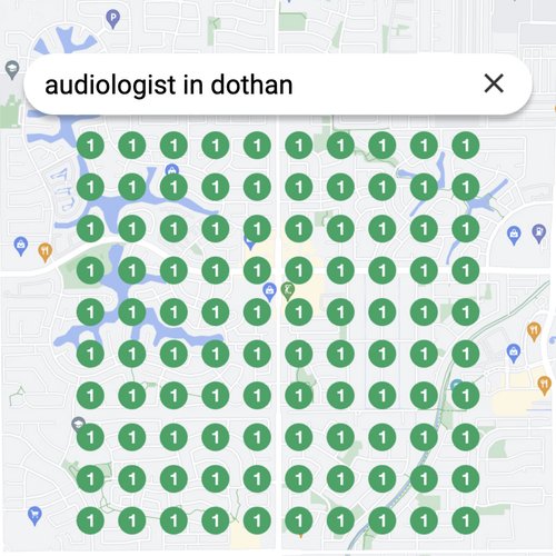 Ranking #1 as an audiologist in Dothan on Google Maps