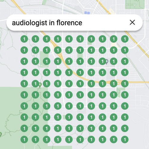 Ranking #1 as an audiologist in Florence on Google Maps