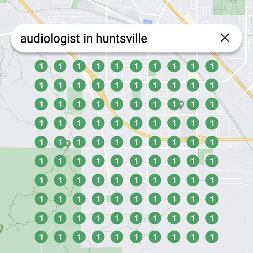 Ranking #1 as an audiologist in Huntsville on Google Maps