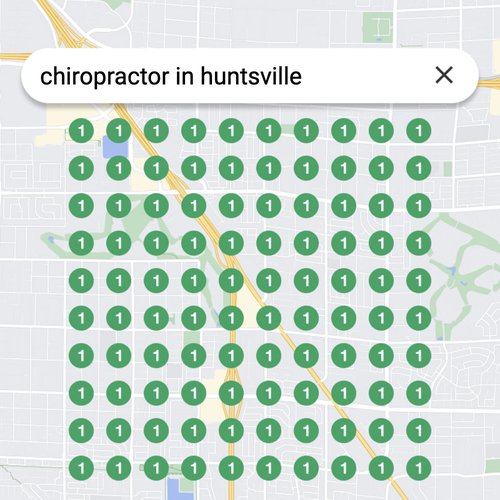 Leading Google Maps listing for spinal care in Huntsville