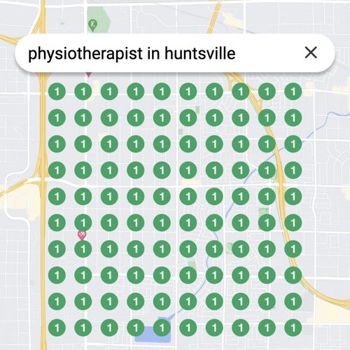 Ranking #1 as an physiotherapist on Google Maps in Huntsville