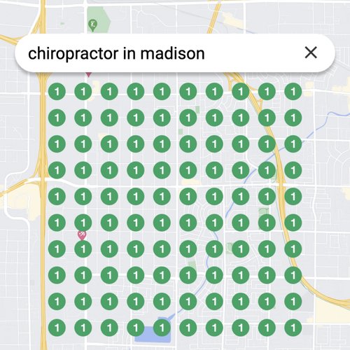 Leading Google Maps listing for spinal care in Madison