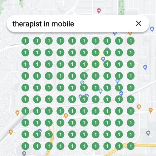 Ranking #1 as a therapist on Google Maps in Mobile