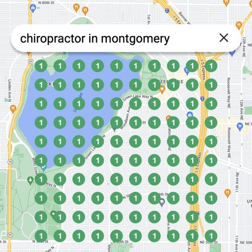 Prime position in local search for Montgomery chiropractors