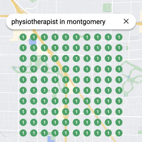 Ranking #1 as an physiotherapist on Google Maps in Montgomery