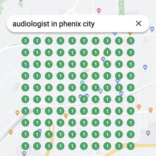 Ranking #1 as an audiologist in Phenix City on Google Maps