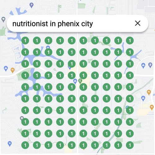 Ranking #1 as a nutritionist on Google Maps in Phenix City