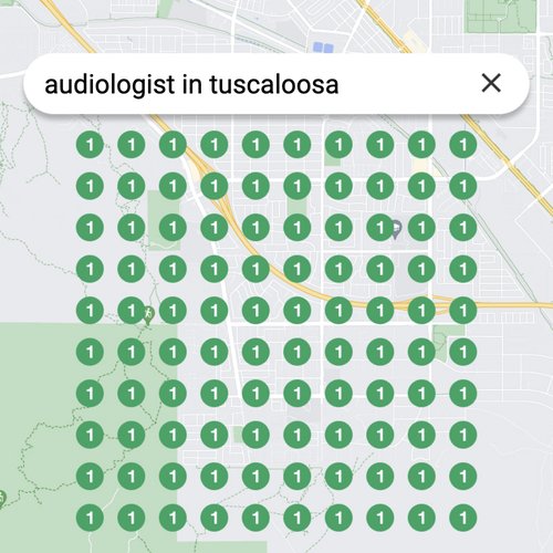 Ranking #1 as an audiologist in Tuscaloosa on Google Maps