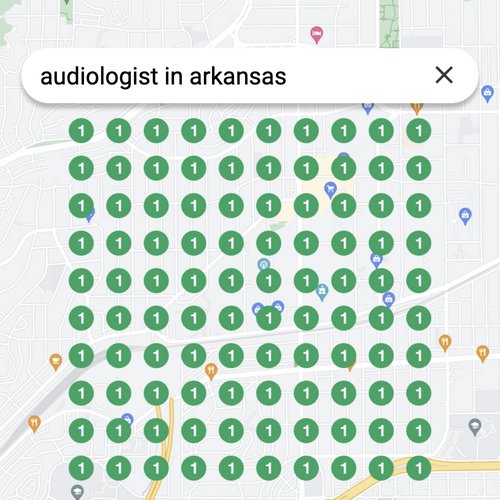 Ranking #1 as an audiologist in Arkansas on Google Maps