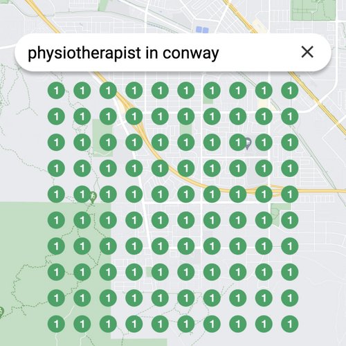 Ranking #1 as an physiotherapist on Google Maps in Conway