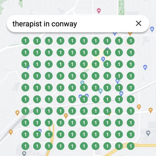 Ranking #1 as a therapist on Google Maps in Conway