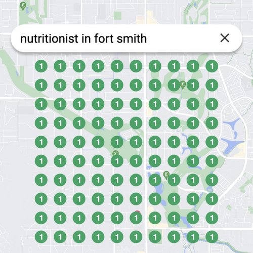 Ranking #1 as a nutritionist on Google Maps in Fort Smith