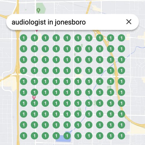 Ranking #1 as an audiologist in Jonesboro on Google Maps