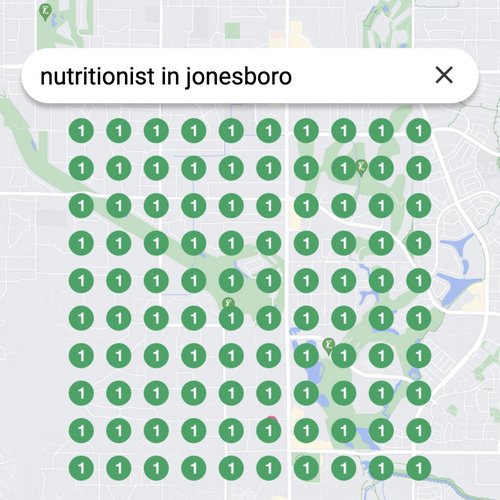 Ranking #1 as a nutritionist on Google Maps in Jonesboro