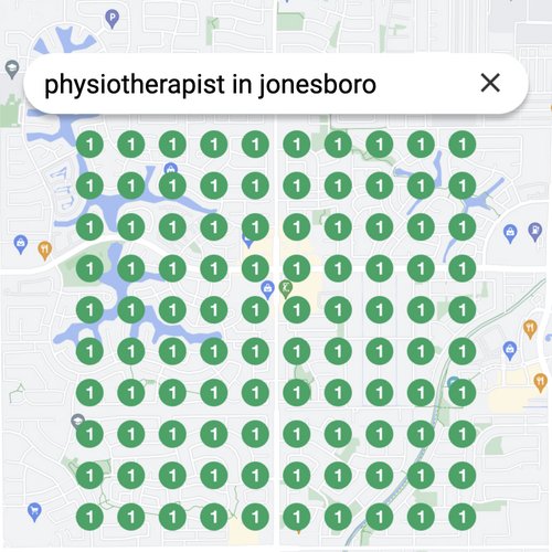 Ranking #1 as an physiotherapist on Google Maps in Jonesboro