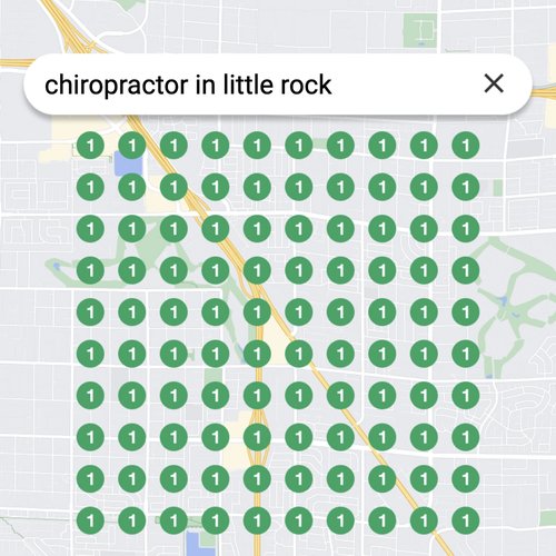 Leading Google Maps listing for spinal care in Little Rock