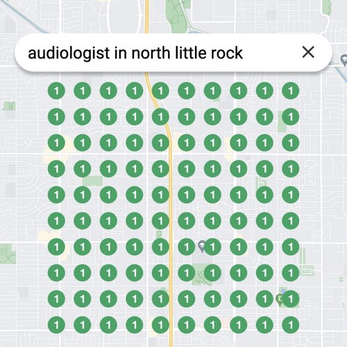 Ranking #1 as an audiologist in North Little Rock on Google Maps