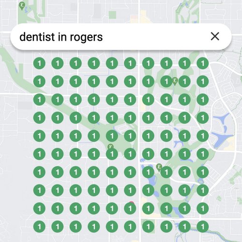 Leading Google Maps listing for dental care in Rogers