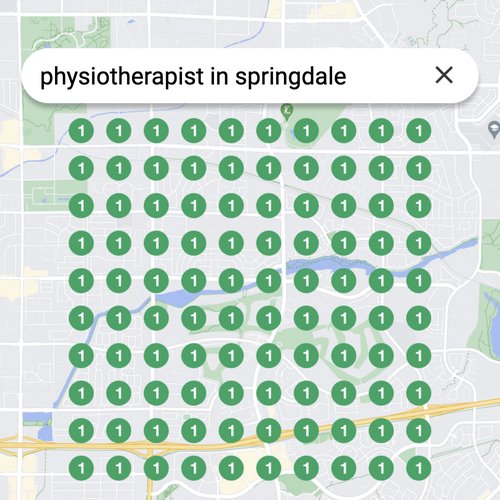 Ranking #1 as an physiotherapist on Google Maps in Springdale