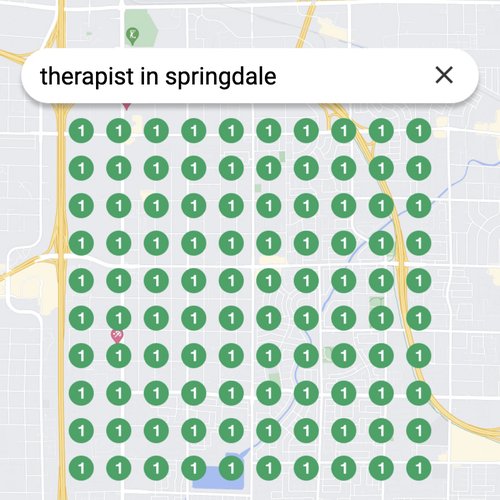 Ranking #1 as a therapist on Google Maps in Springdale