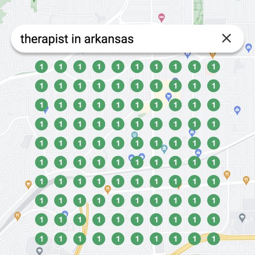 Ranking #1 as a therapist on Google Maps in Arkansas