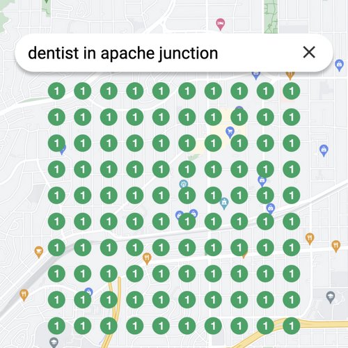 Leading Google Maps listing for dental care in Apache Junction