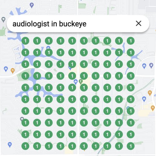 Ranking #1 as an audiologist in Buckeye on Google Maps