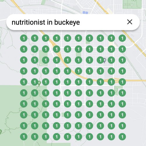 Ranking #1 as a nutritionist on Google Maps in Buckeye