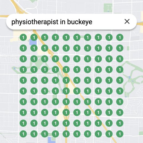 Ranking #1 as an physiotherapist on Google Maps in Buckeye