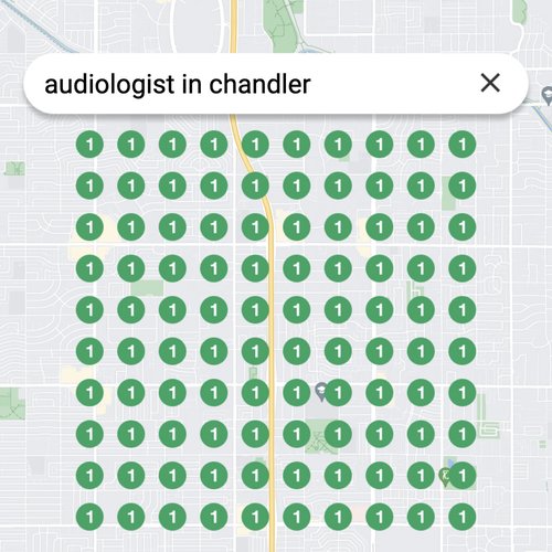 Ranking #1 as an audiologist in Chandler on Google Maps