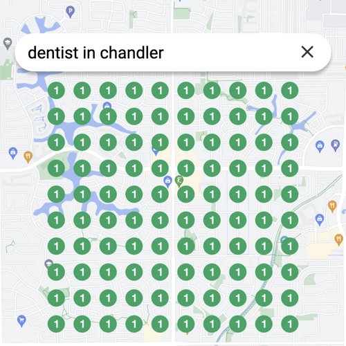 Leading Google Maps listing for dental care in Chandler