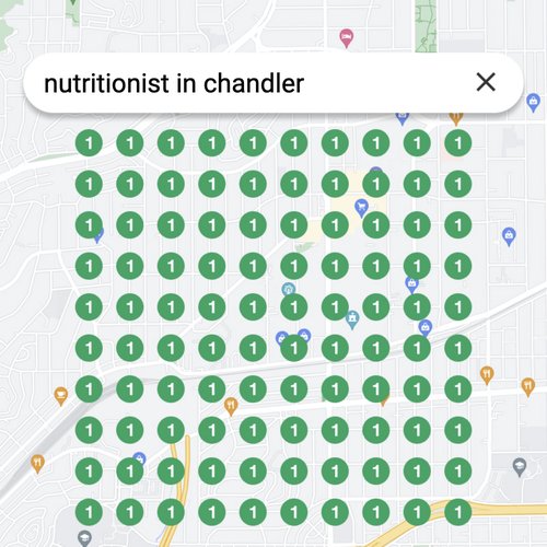 Ranking #1 as a nutritionist on Google Maps in Chandler