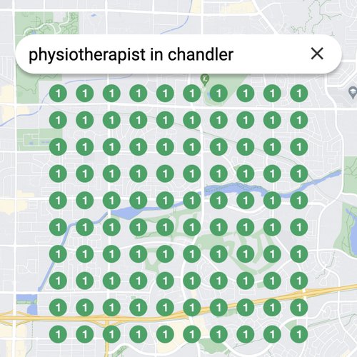 Ranking #1 as an physiotherapist on Google Maps in Chandler