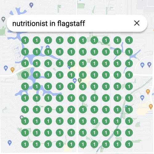 Ranking #1 as a nutritionist on Google Maps in Flagstaff