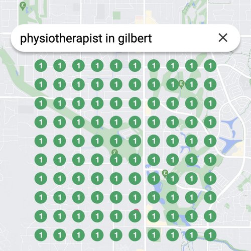 Ranking #1 as an physiotherapist on Google Maps in Gilbert