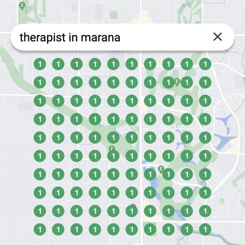 Ranking #1 as a therapist on Google Maps in Marana