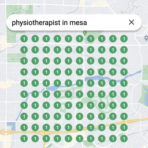 Ranking #1 as an physiotherapist on Google Maps in Mesa