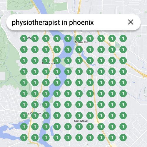 Ranking #1 as an physiotherapist on Google Maps in Phoenix