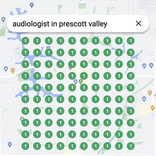 Ranking #1 as an audiologist in Prescott Valley on Google Maps