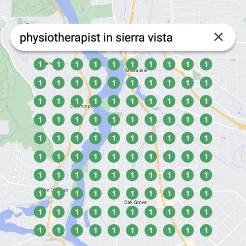 Ranking #1 as an physiotherapist on Google Maps in Sierra Vista