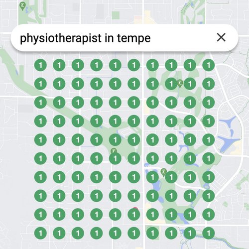 Ranking #1 as an physiotherapist on Google Maps in Tempe